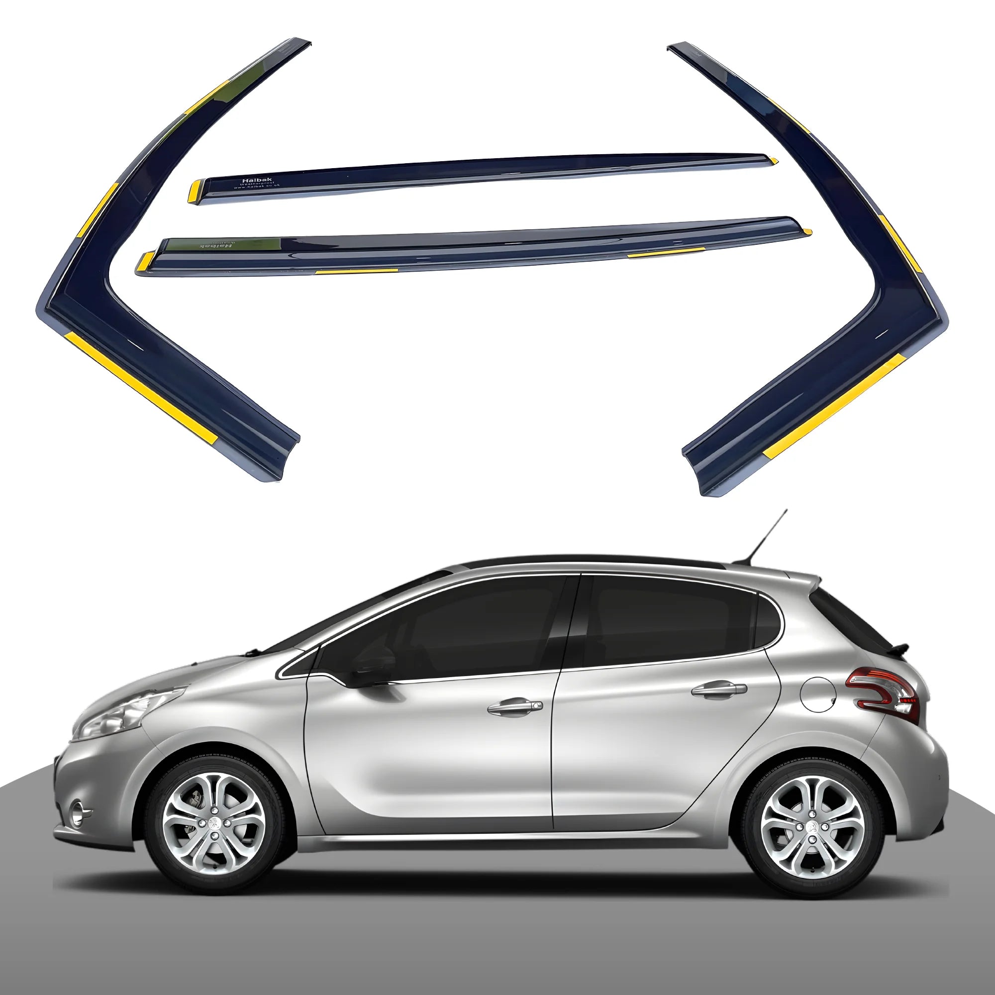 Peugeot 208 HH 2012-2018 5 Door Hatchback 4PC HAIBAK® Tinted Wind Deflectors