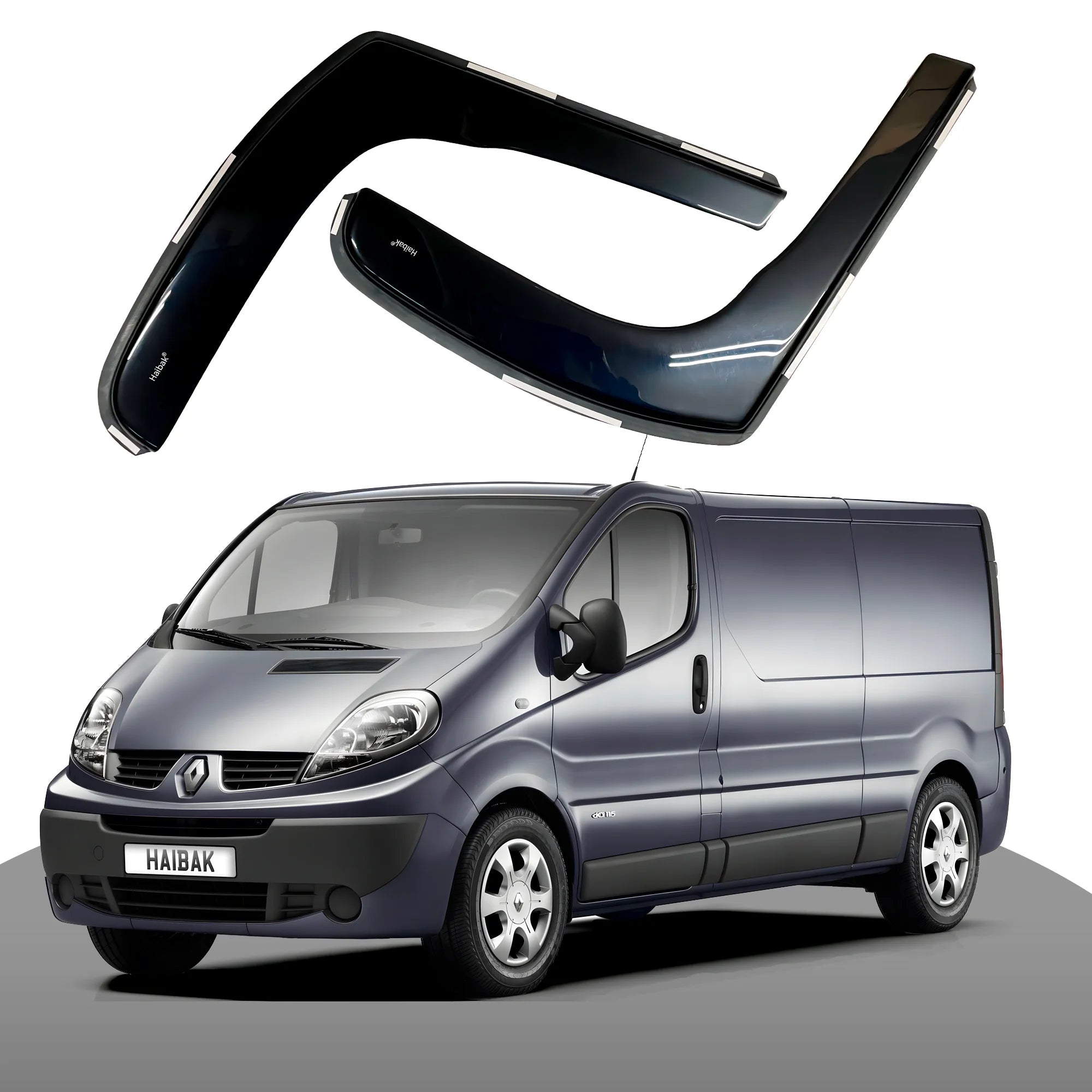 Renault Trafic Van MK2 2001-2014 2 Door 2PC HAIBAK® Tinted Wind Deflectors