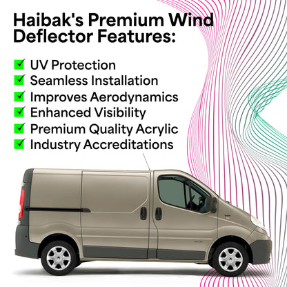 Renault Trafic Van MK2 2001-2014 2 Door 2PC HAIBAK® Tinted Wind Deflectors
