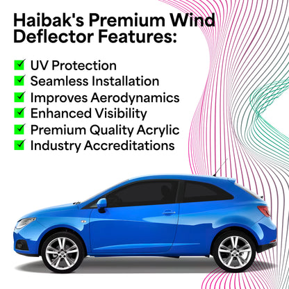 Seat Ibiza MK4 6J 2009-2017 5 Door Hatchback 4PC HAIBAK® Tinted Wind Deflectors