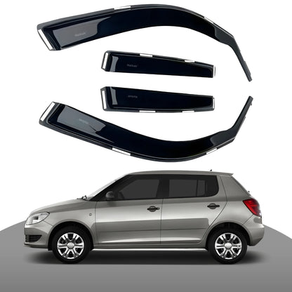 Haibak Wind Deflectors Set Compatible With Skoda Fabia MK2 2007-2014 5 Door Hatchback 4PC Tinted in Channel Fitment