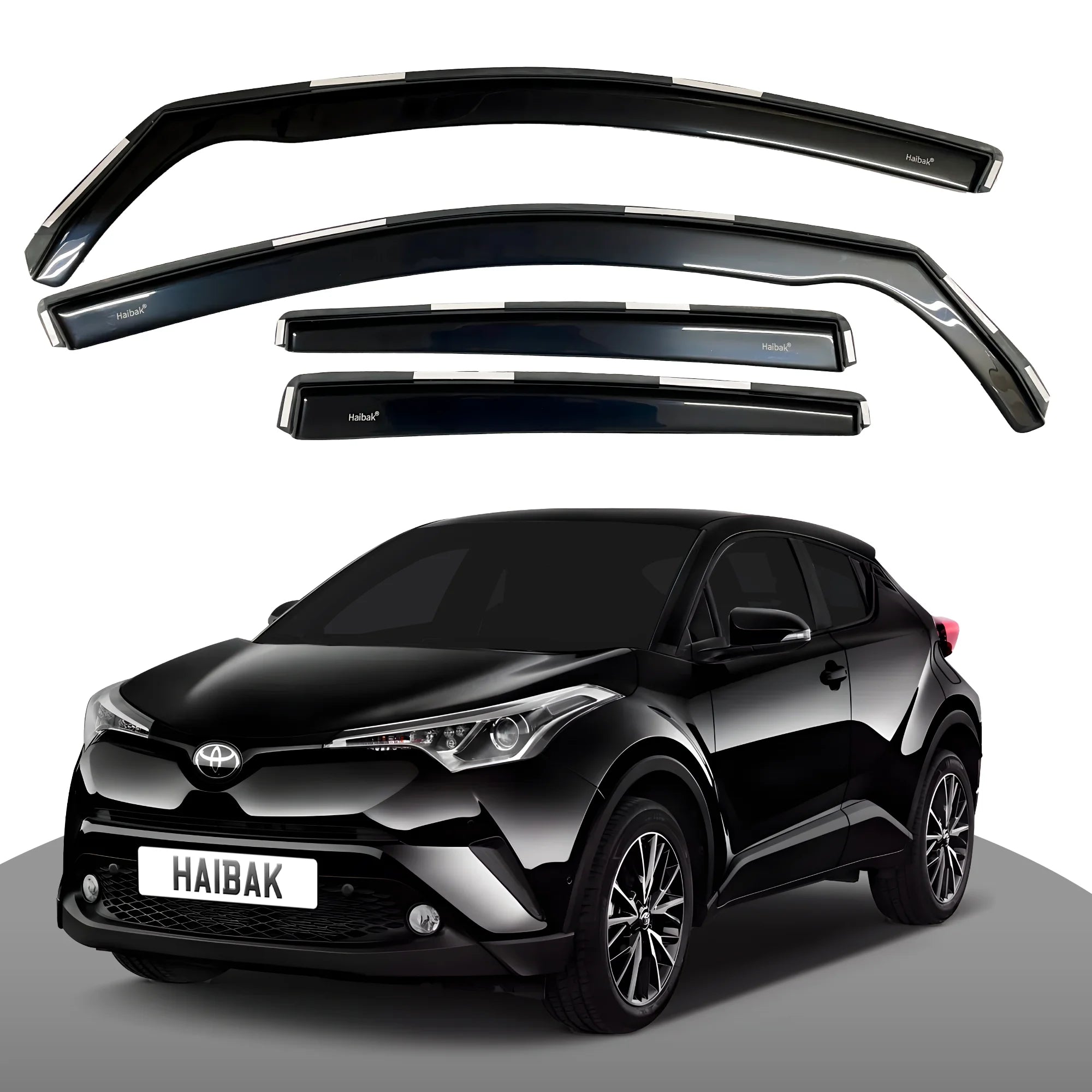 Toyota CH-R 2016 Onwards 5 Door Crossover SUV 4PC HAIBAK® Tinted Wind Deflectors