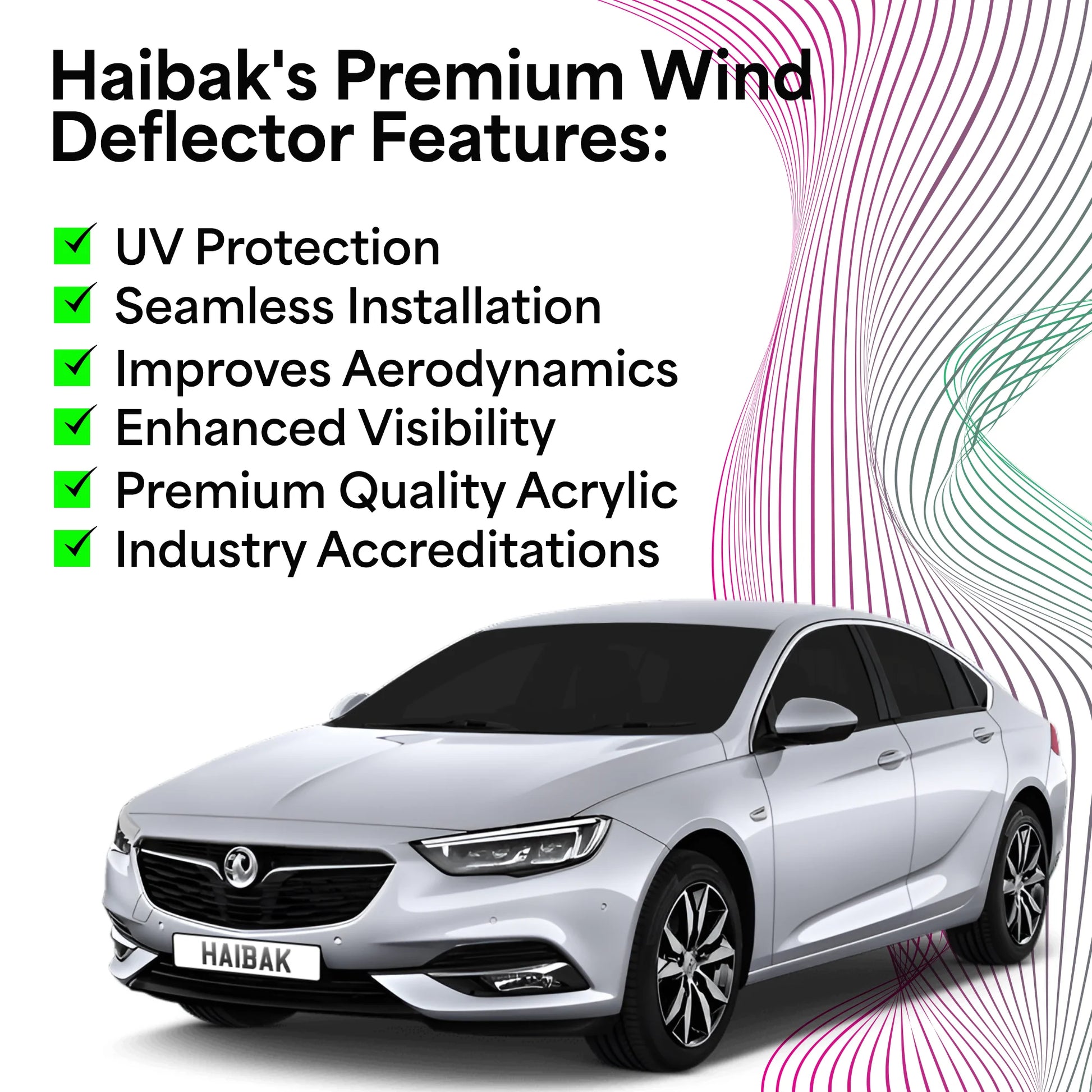 Vauxhall Insignia MK2 Hatchback 2017 Onwards 4 Door 4PC HAIBAK® Tinted Wind Deflectors
