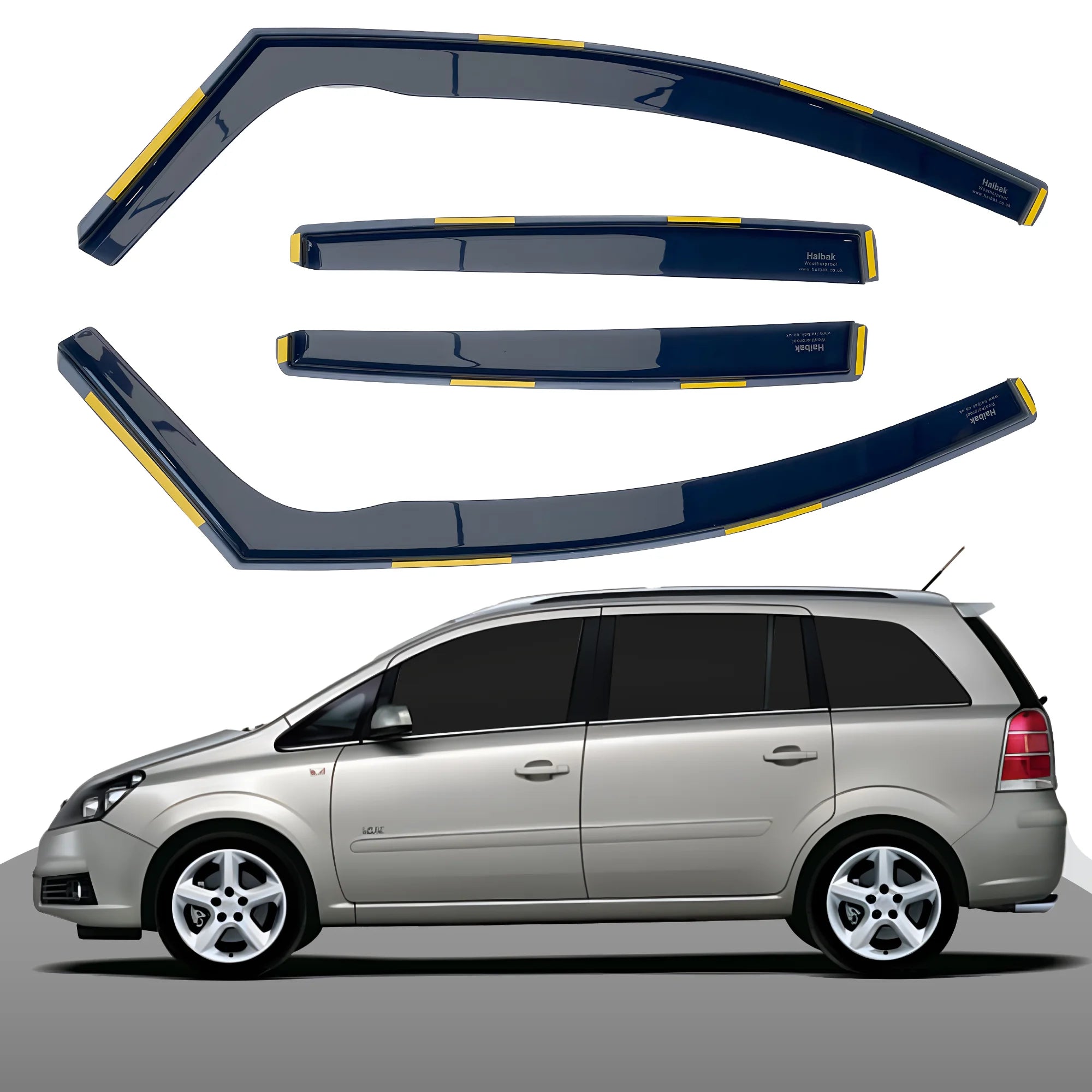 Vauxhall Zafira B 2005-2014 5 Door MPV 4PC HAIBAK® Tinted Wind Deflectors