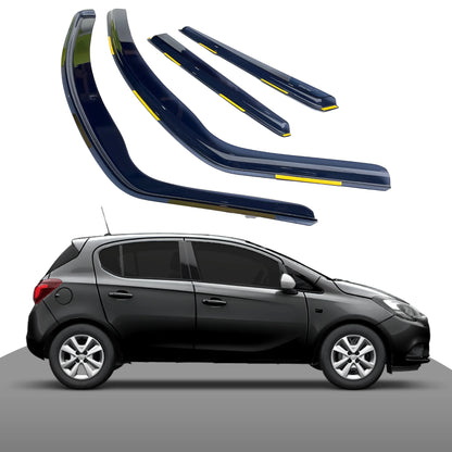 Haibak Wind Deflectors Set Compatible With Vauxhall Corsa D.E 2006-2019 5 Door Hatchback 4PC Tinted in Channel Fitment