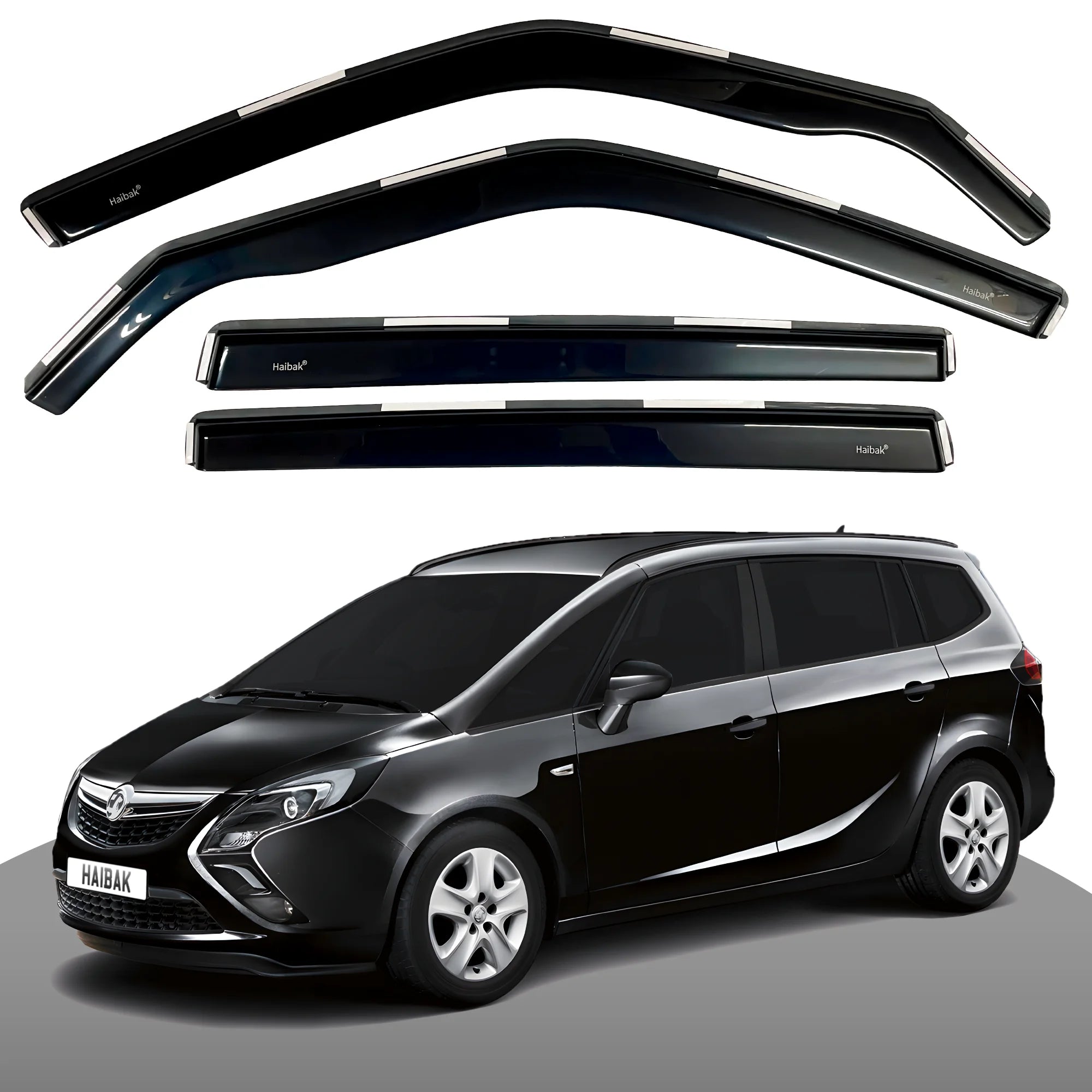 Vauxhall Zafira Tourer 2012-2019 5 Door Compact MPV 4PC HAIBAK® Tinted Wind Deflectors