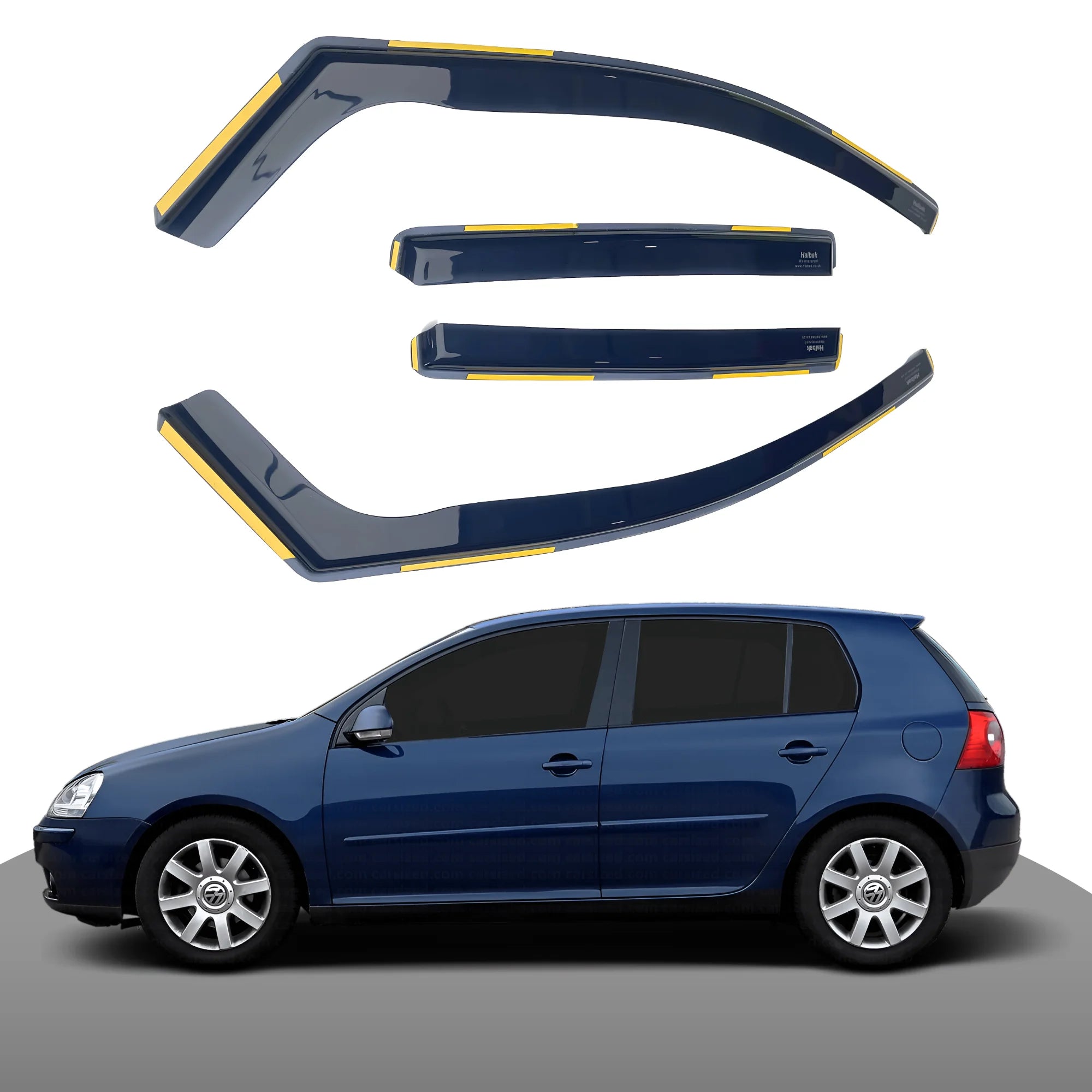 VW Golf 7 MK5 2004-2008 5 Door Hatchback 4PC HAIBAK® Tinted Wind Deflectors