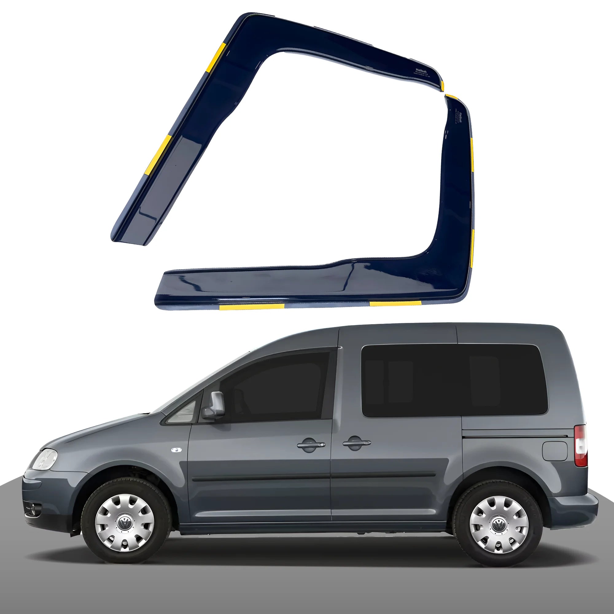 VW Caddy MK3 Type 2K Van 2004 Onwards 2 Door 2PC HAIBAK® Tinted Wind Deflectors