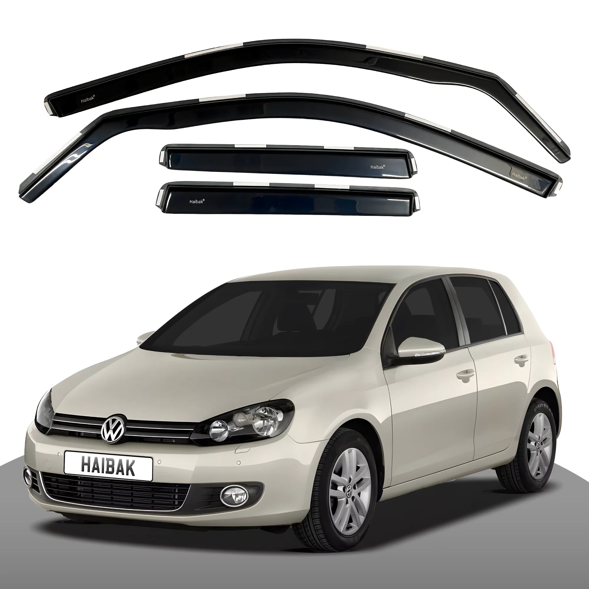 VW Golf MK6 2008-2012 5 Door Hatchback 4PC HAIBAK® Tinted Wind Deflectors