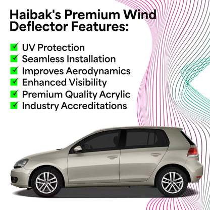 VW Golf MK6 2008-2012 5 Door Hatchback 4PC HAIBAK® Tinted Wind Deflectors