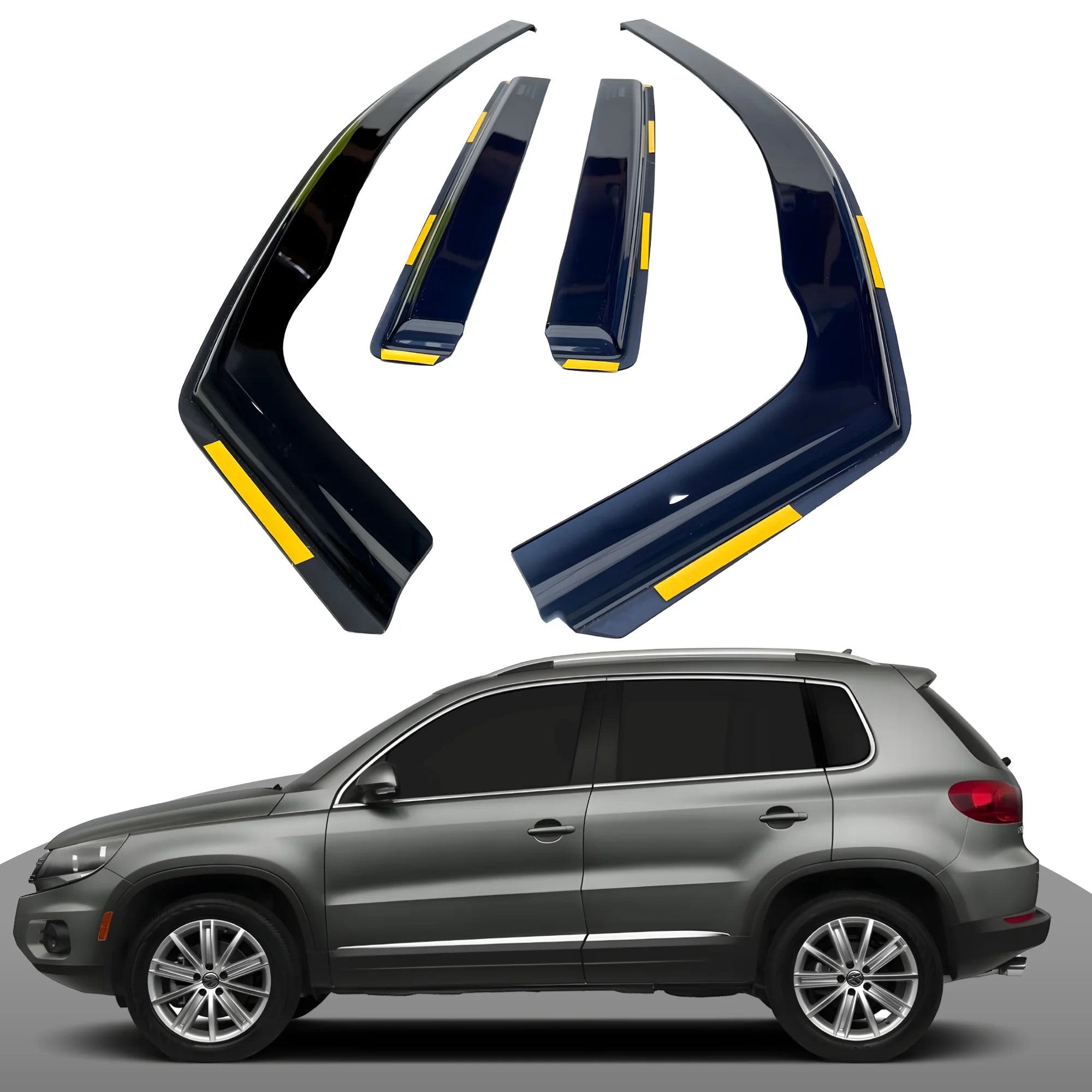 VW Tiguan MK1 2008-2015 5 Door Compact SUV 4PC HAIBAK® Tinted Wind Deflectors