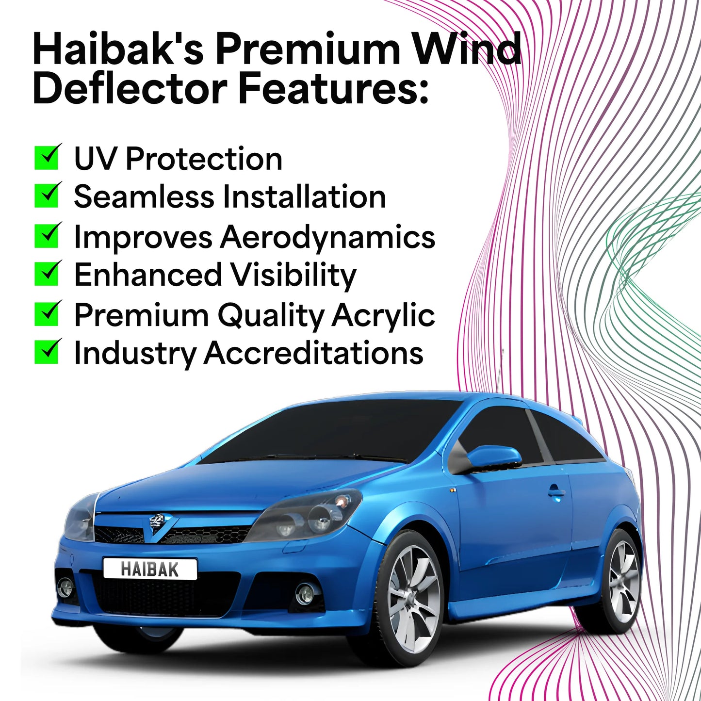 Vauxhall Astra H MK5 GTC 2005-2009 3 Door Hatchback 2PC HAIBAK® Tinted Wind Deflectors