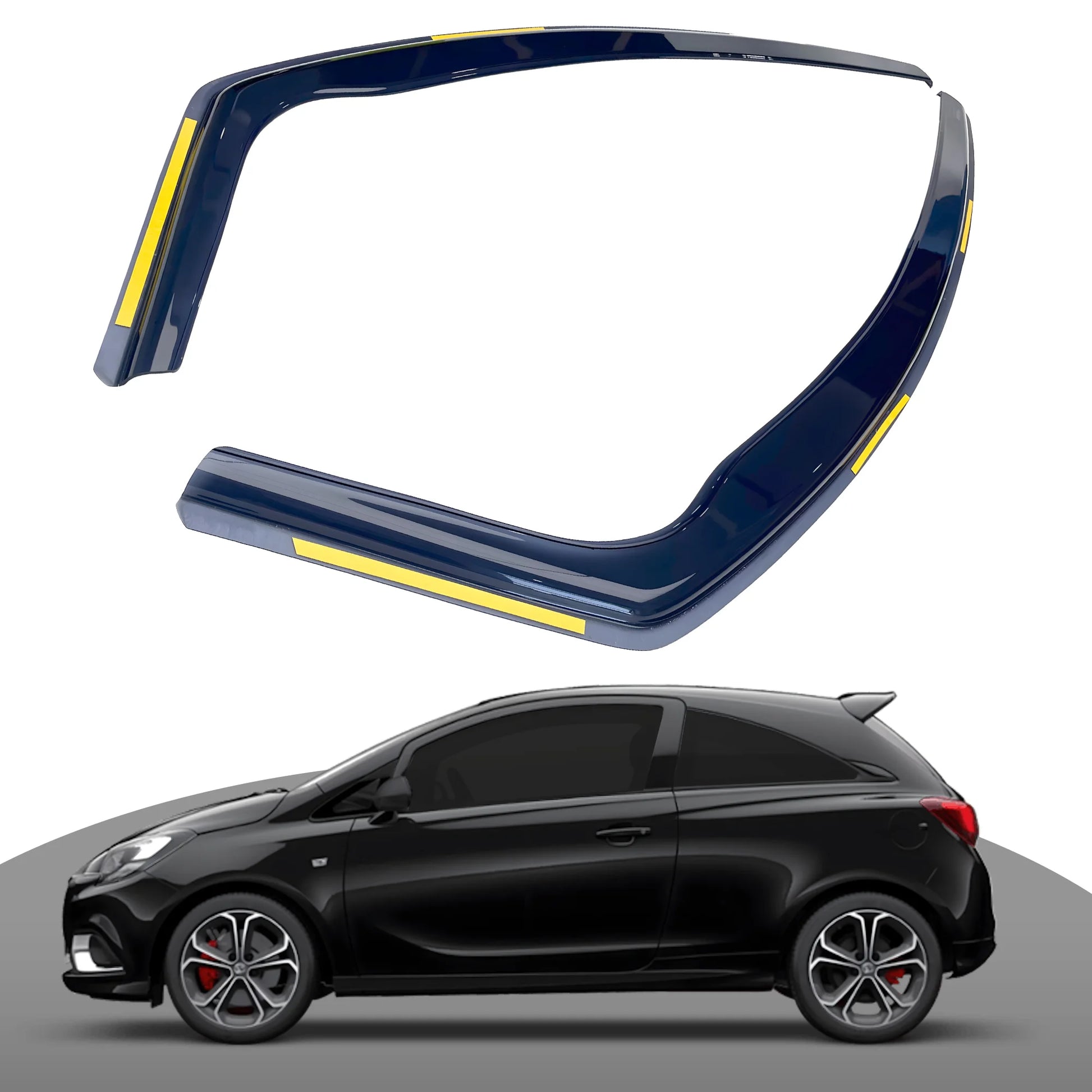 Haibak Wind Deflectors Set Compatible With Vauxhall Corsa 2006-2019 3 Door 2PC Tinted in Channel Fitment