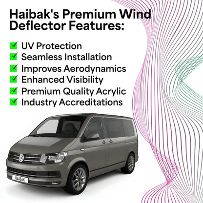 VW T5 Window Wind Deflectors UK • VW Transporter T5/T6/T6.1 Tinted